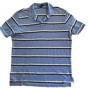 Polo Ralph Lauren Mens Polo Logo Shirt Stripped Buttons Collar Short Sleeves XXL